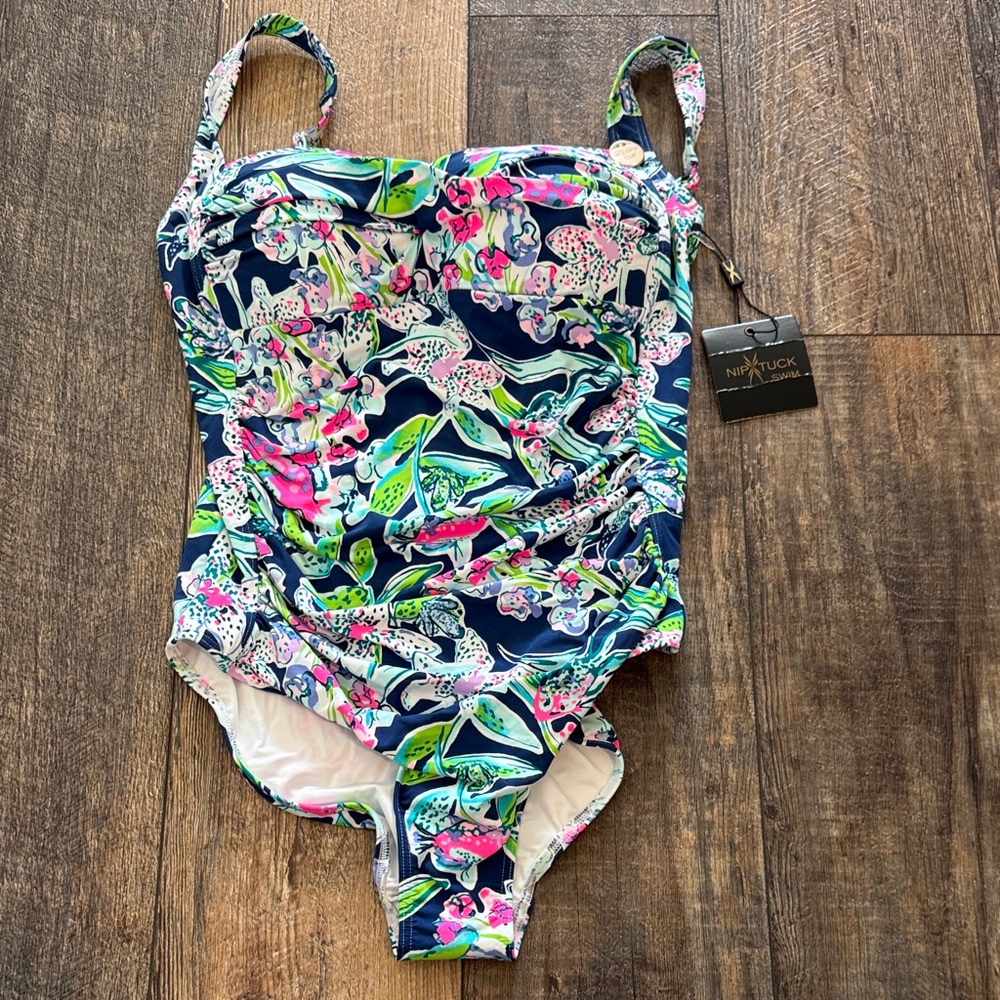 Lilly Pulitzer One-Piece Swimsuit - Navy, Pink, Green